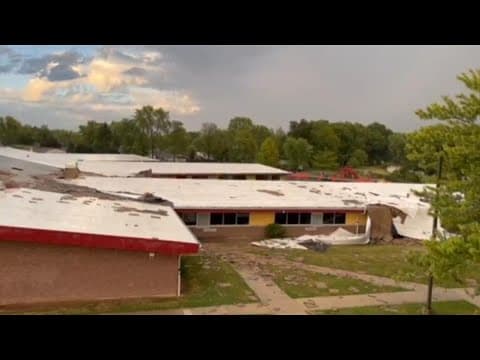 Storm damage to Taylor Elementary School