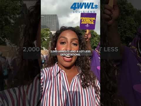 Hundreds rally in New Orleans against ICE raids as agency reports spike in arrests, deportations