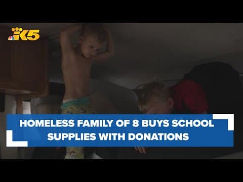 Homeless Bellingham family of 8 buys school supplies with community donations