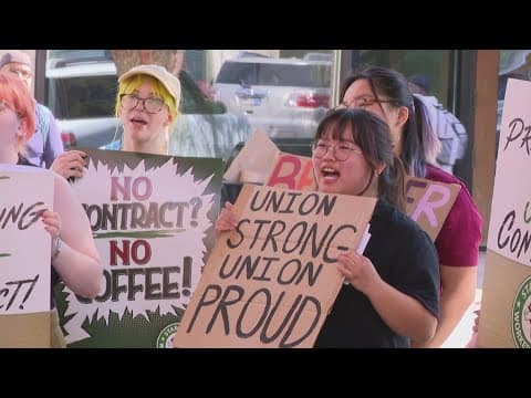 Indianapolis Starbucks workers say 'No Contract, No Coffee'
