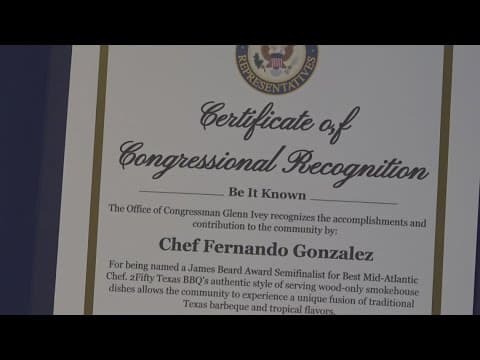 Riverdale Park's chef earns Congressional honor for standout Texas BBQ