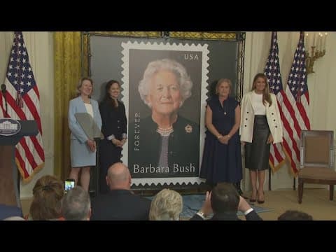 Here's the newest postal stamp honoring former First Lady Barbara Bush