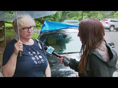 Woman describes the moment when a tree branch smashed through the backseat of her BMW in Bethesda