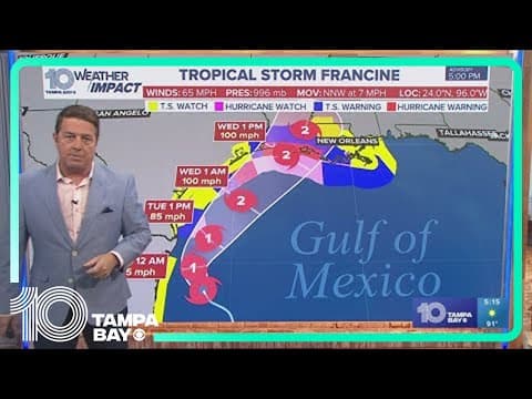 Tracking the Tropics: Tropical Storm Francine expected to become a hurricane before likely Louisiana
