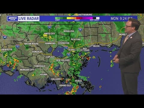 Monday 10PM Weather: Scattered rain in the forecast with more seasonable temperatures