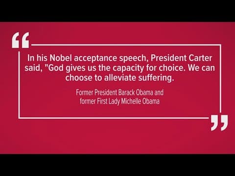 Former presidents pay respects to Jimmy Carter