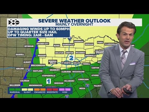 DFW Weather | Severe weather possible overnight, 14 day forecast