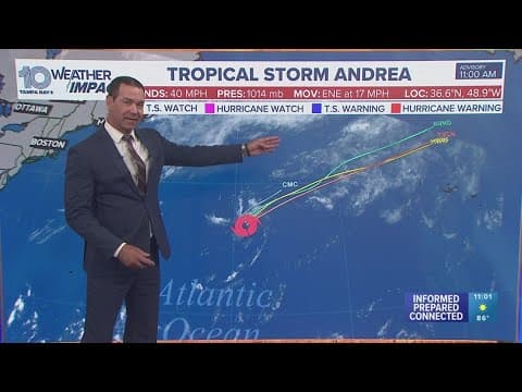 Tropical Storm Andrea forms, becomes first named storm of the season