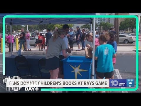 Rays fans donate children's books at home game