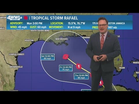 Monday 5PM First Weather: Tropical Storm Rafael forms in Caribbean