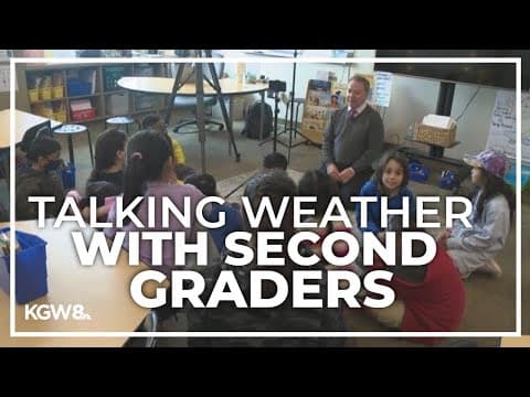 KGW meteorologist Rod Hill talks weather with second grade students