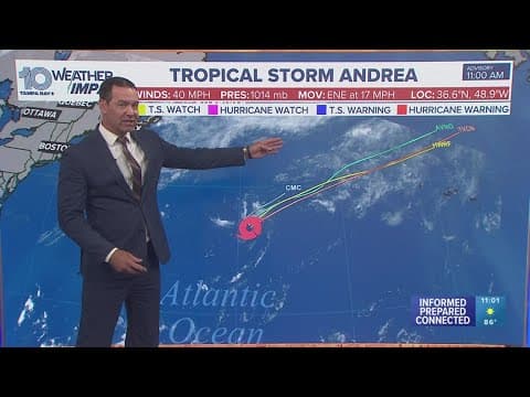 Tropical Storm Andrea becomes first named storm of 2025 hurricane season