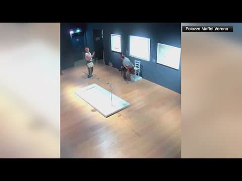 Caught on camera: Couple breaks crystal chair at art museum