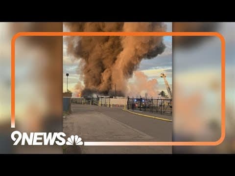 Crews battle warehouse fire in Commerce City Saturday morning