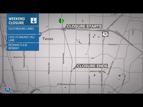 Southbound lanes of Dallas North Tollway to close Sunday