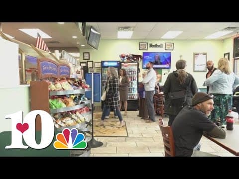 Community members pack North Broadway deli during utility work along the road