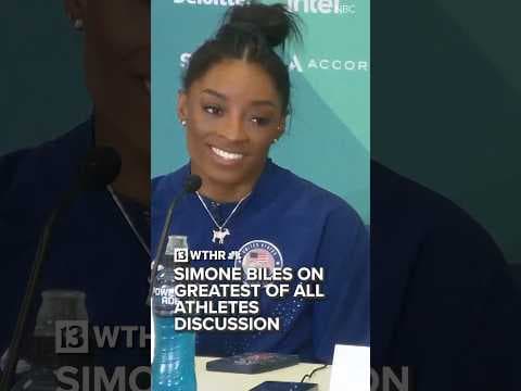 Simone Biles explains why she wore GOAT necklace after winning gold in all-around | Via: NBC