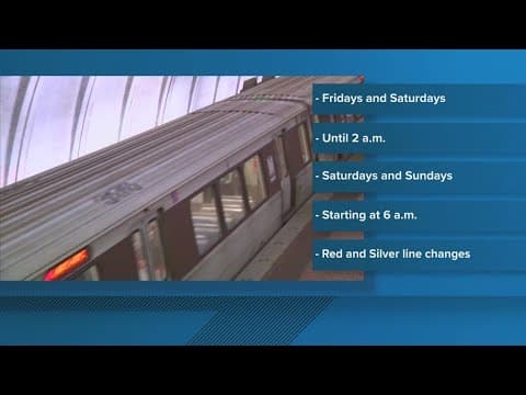 Extended weekend hours for Metro trains