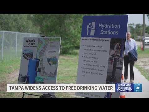 Tampa leaders unveil new, public drinking fountain to combat extreme temperatures
