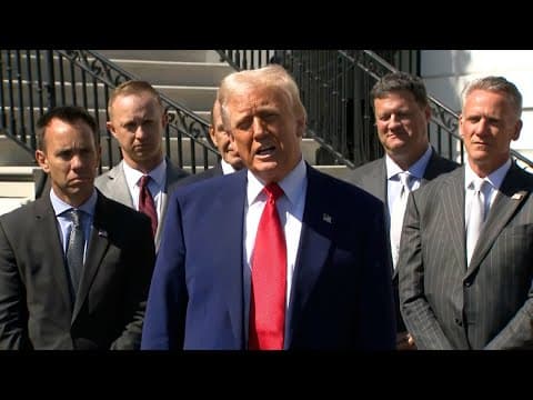President Trump addresses tariffs, war in Middle East