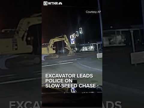 Excavator leads police on slow-speed chase
