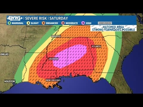 Weather Impact Alert: Severe storms moving through SE Louisiana
