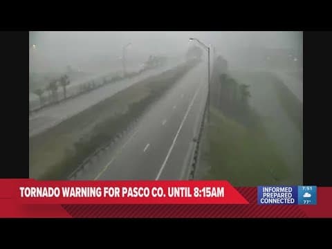 Pasco County under tornado warning until 8:15 a.m.