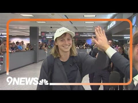 Katie Ledecky returned to the U.S. Monday