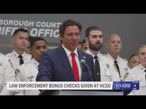 Gov. DeSantis announce bonus checks to Florida law enforcement