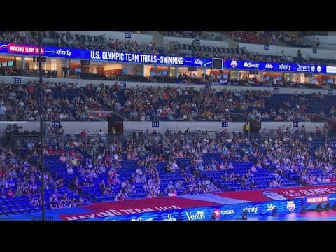 Swim fans from all over US flood into Lucas Oil Stadium for Olympic trials