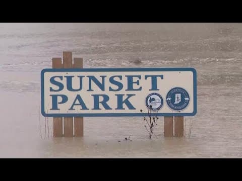 Sunset Park in Shelbyville flooded by Big Blue River after heavy rainfall