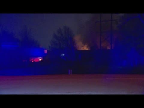 Fire burns in Corsicana amid freezing temperatures