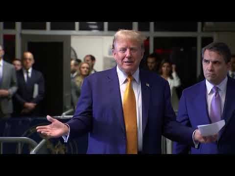 Trump arrives at court as Stormy Daniels expected to appear