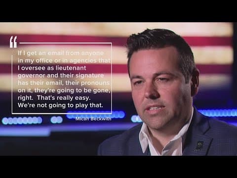 Indiana lieutenant governor candidate Micah Beckwith says he'd fire people who use pronouns
