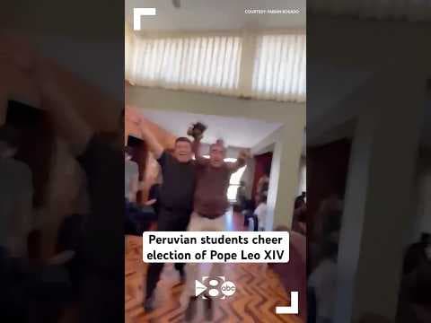 Peruvian students cheer election of Pope Leo XIV