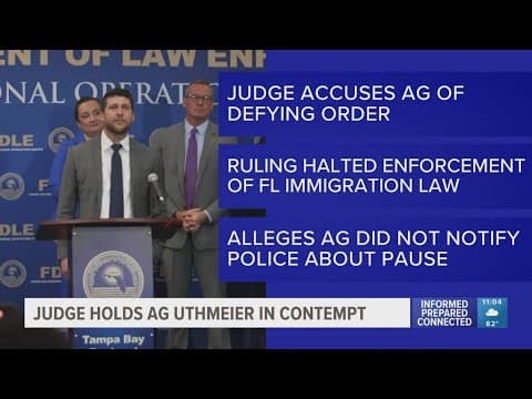 Judge finds Florida Attorney General  James Uthmeier in contempt over immigration law
