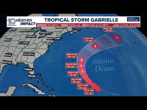 Tracking the Tampa Bay-area weekend forecast, and the latest on Tropical Storm Gabrielle