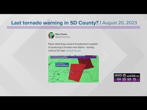 San Diego storm | Rare tornado warning issued briefly in San Diego County