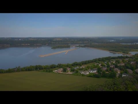 Crews building island on Mississippi River