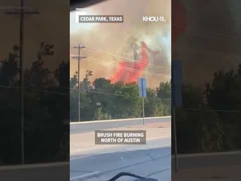 Brush fire burns in Cedar Park north of Austin, Texas #Short