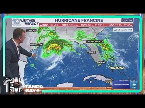 Tracking the Tropics: Hurricane Francine nears landfall in Louisiana | Tuesday, Sept. 10 (noon)