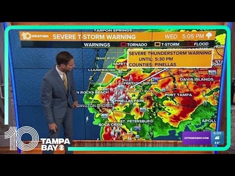 Reports of hail seen in Pinellas County during severe thunderstorm warning