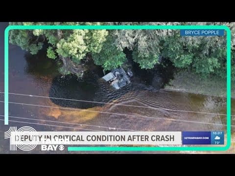 Pasco County deputy hospitalized after car overturns, submerges in water