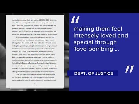 Arrested church leader used 'love bombing' to recruit workers, court papers say