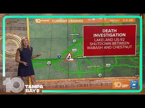 Death, possibly related crash under investigation on US 92 in Lakeland