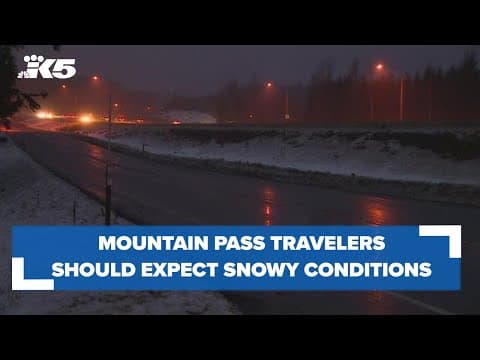 Snoqualmie Pass travelers should expect snowy, windy conditions Sunday