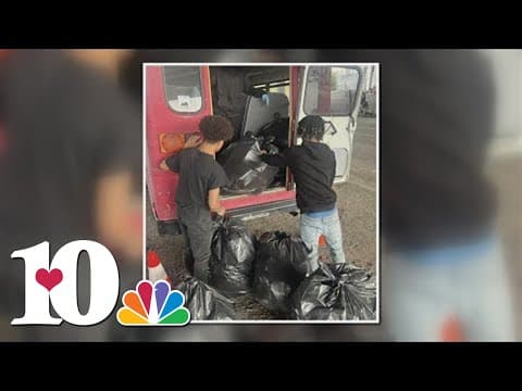 Volunteers hand out free meals, clean up area under bridge near Broadway