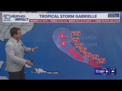 Tracking the tropics: Tropical Storm Gabrielle could become Category 1 hurricane