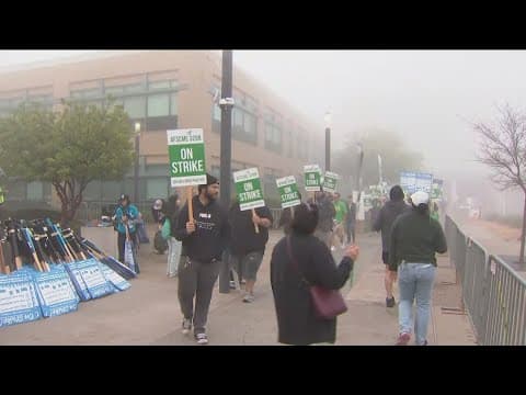 Thousands of UCSD health workers walk off the job for a second day Thursday morning