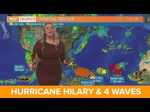 Saturday morning tropical update: Hurricane Hilary moving towards California, 4 waves in Atlantic